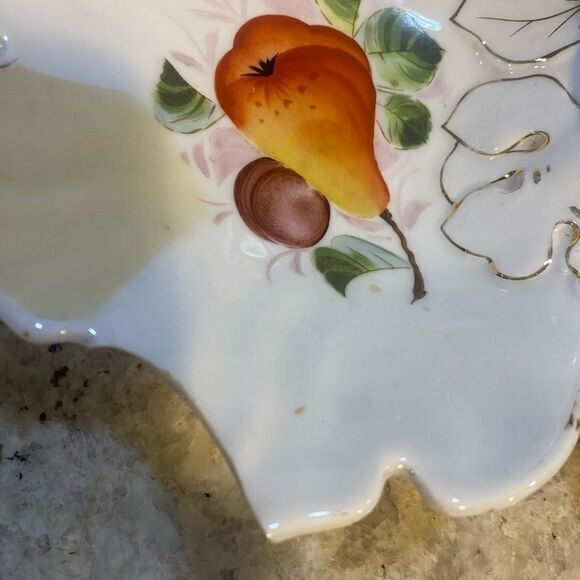- vintage Germany‎ Fruit Themed 2 compartment ceramic Serving Tray - Picture 4 of 8